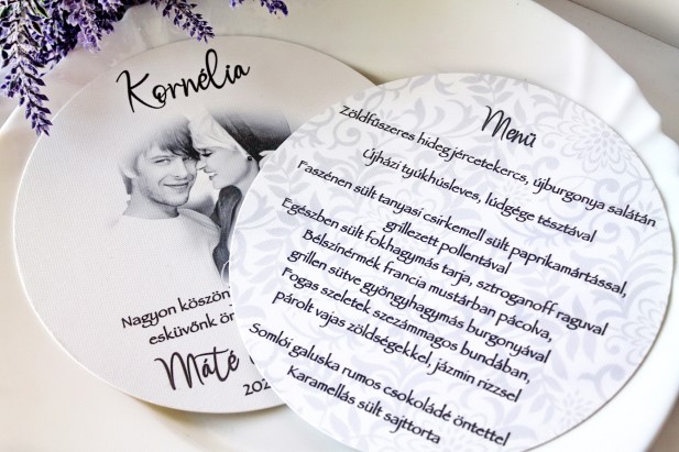 Kör alakú menükártya 3in1 funkcióval