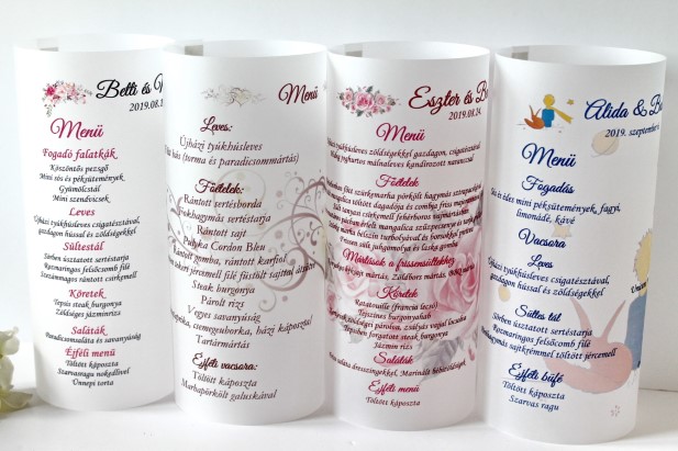 Menükártya pauszpapírból